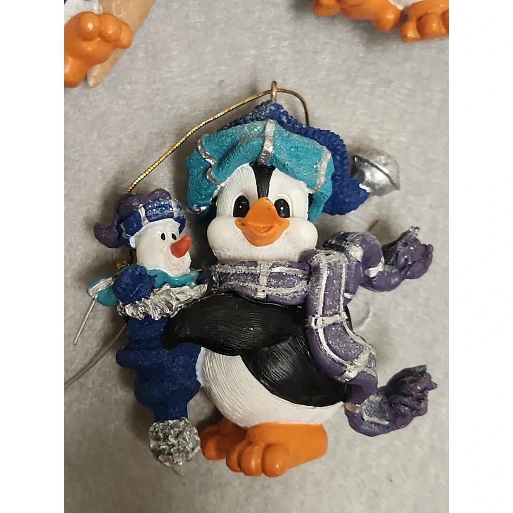 Lot Of 3 Christmas Penguin Ornaments